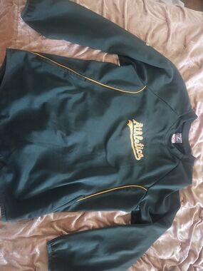 Majestic Men's Dark Green Swim Rash Guard with Yellow Piping